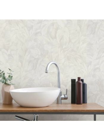 PAPEL DE PAREDE WILER RENO - FOLHAGEM TROPICAL OFF-WHITE 1