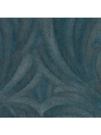 PAPEL DE PAREDE WILER BAVÁRIA - FOLHAGEM TROPICAL AZUL PETRÓLEO (COM BRILHO) 1