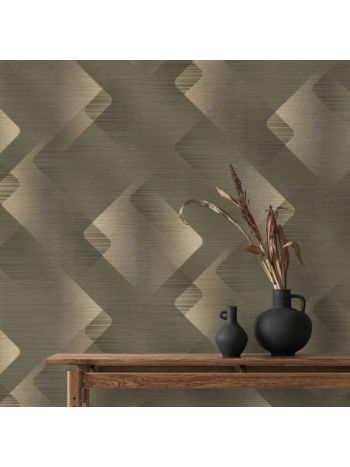 PAPEL DE PAREDE WILER BAVÁRIA - GEOMÉTRICO LOSANGO BRONZE (COM BRILHO) 1