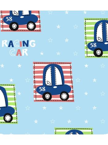 PAPEL DE PAREDE KANTAI HELLO KIDS - DESENHO DE CARROS AZUL CLARO HK223402R 1