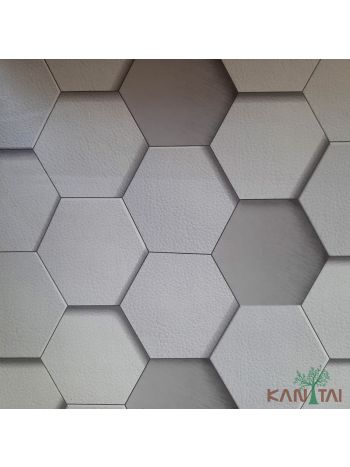 PAPEL DE PAREDE KANTAI GRACE 3 - GEOMÉTRICO 3D CINZA 1