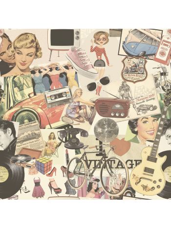 PAPEL DE PAREDE BOBINEX BAMBINOS - VINTAGE COLORIDO 1