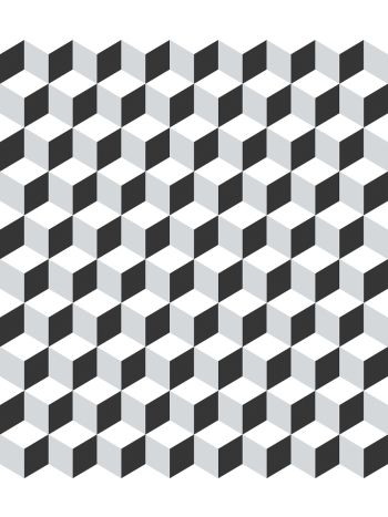 PAPEL DE PAREDE BOBINEX BRINCAR - GEOMÉTRICO 3D PRETO