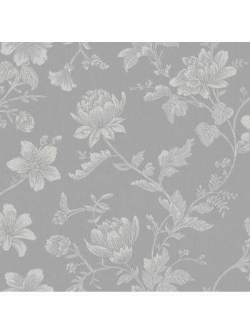 PAPEL DE PAREDE BOBINEX CONTEMPORÂNEO - FLORAL CINZA 1