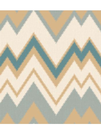 PAPEL DE PAREDE BOBINEX CONTEMPORÂNEO - ZIG ZAG BEGE E AZUL 1