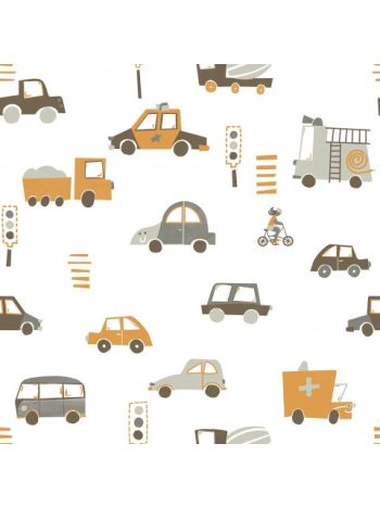 PAPEL DE PAREDE BOBINEX SONHOS - TRANSPORTES BEGE 1