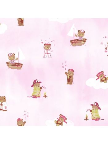 PAPEL DE PAREDE BOBINEX SONHOS - URSINHOS ROSA 1