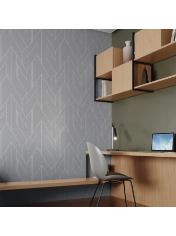 PAPEL DE PAREDE BOBINEX ESSENCIAL 4308 - GEOMÉTRICO CINZA