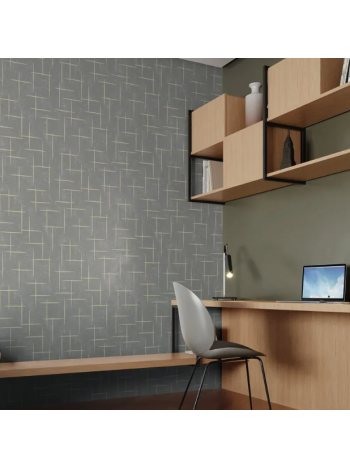 PAPEL DE PAREDE BOBINEX ESSENCIAL 4312 - GEOMÉTRICO CONTEMPORÂNEO CINZA