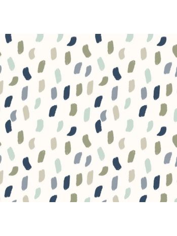 PAPEL DE PAREDE BOBINEX REVOADA - MINI PINCELADAS AZUL, MENTA E CINZA 4415 1