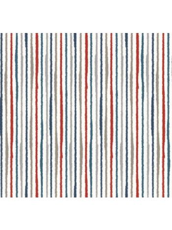 PAPEL DE PAREDE BOBINEX REVOADA - LISTRA AQUARELA AZUL, CINZA E VERMELHO 4425 1