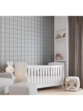 PAPEL DE PAREDE BOBINEX REVOADA - XADREZ QUADROS CINZA E AZUL 4455 1