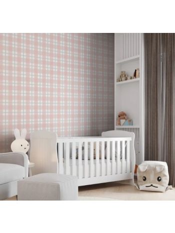 PAPEL DE PAREDE BOBINEX REVOADA - XADREZ QUADROS ROSA 4459 1