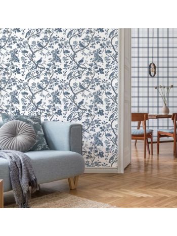 Papel de Parede Bobinex Jardim dos Pássaros Azul - Coleção Refúgio 1