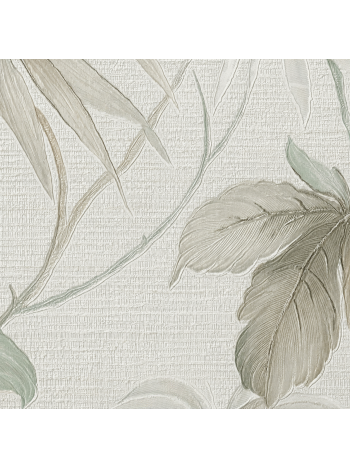 Papel de Parede Vinílico Folhas Verde Sálvia e Bege - Coleção Poet Chart 5 1