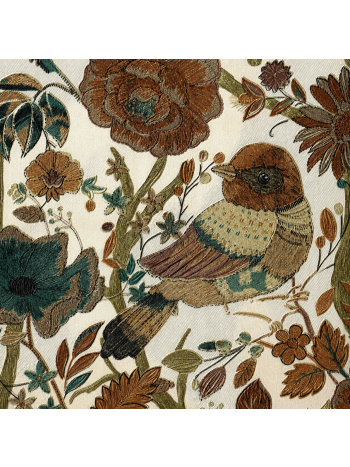 Papel de Parede Vinílico Floral com Pássaros Terracota - Coleção Poet Chart 5 1