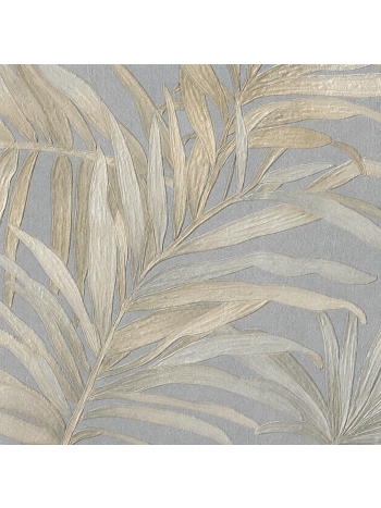 Papel de Parede Vinílico Folhagem Tropical Bege e Cinza - Coleção Poet Chart 5 1