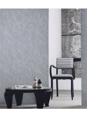 PAPEL DE PAREDE EDANTEX UNIQUE - ONDAS CINZA AZULADO (LEVE BRILHO) UN-5042 1