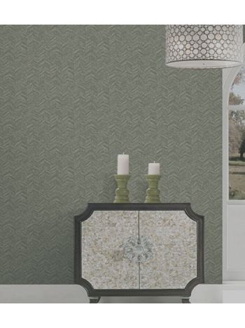 PAPEL DE PAREDE EDANTEX UNIQUE - CHEVRON VERDE MILITAR UN-5048 1