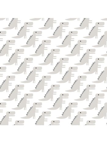 PAPEL DE PAREDE BOBINEX RENASCER - DINOSSAURO CINZA CLARO 1