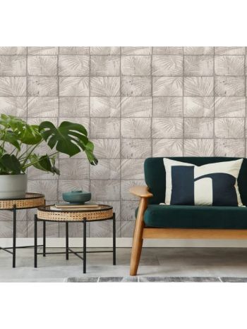 PAPEL DE PAREDE WILER LE JARDIN - NATUREZA EM BLOCOS BEGE M68907 1