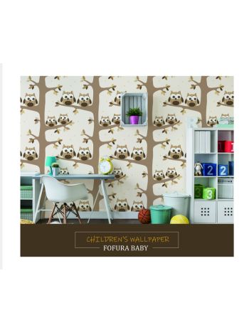 PAPEL DE PAREDE WILER FOFURA BABY - CORUJA NA ÁRVORE 1