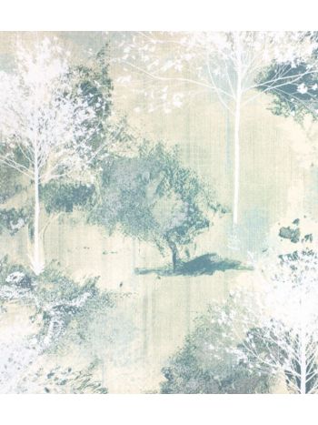 PAPEL DE PAREDE EDANTEX AVALON 1 - ÁRVORES AZUL E BEGE (DETALHES PRATA) AVA105 1