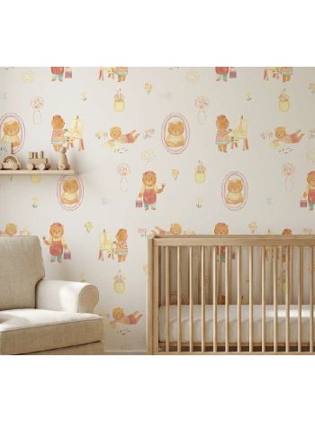 PAPEL DE PAREDE WILER BAMBINE - URSINHA PINTORA TERRACOTA BA0013 1