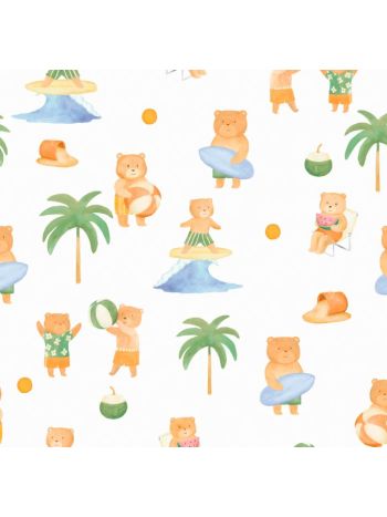 PAPEL DE PAREDE WILER BAMBINE - URSINHO SURFISTA BA0031 1