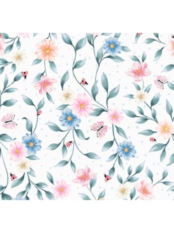 PAPEL DE PAREDE WILER BAMBINE - FLORAL POÁ BRANCO BA0036 1