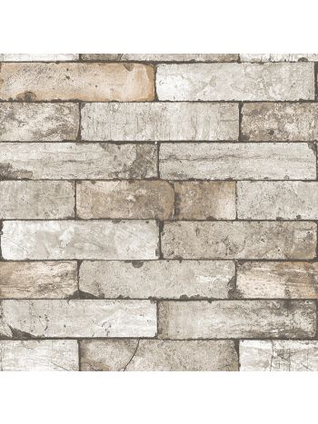 PAPEL DE PAREDE WILER ESSENCIAL - TIJOLINHO CINZA ESS1062 1