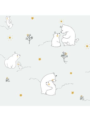 PAPEL DE PAREDE WILER FOFURA BABY - URSINHO E COELHINHO 1