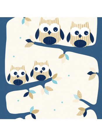 PAPEL DE PAREDE WILER FOFURA BABY - CORUJA NA ÁRVORE 1