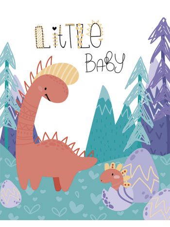 Painel Decorativo de Parede Infantil Dinossauro Little Baby - Personalizado Sob Medida 1
