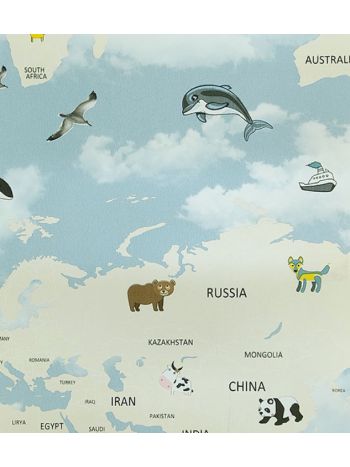 PAPEL DE PAREDE PRONTA ENTREGA - MAPA MUNDI INFANTIL 1