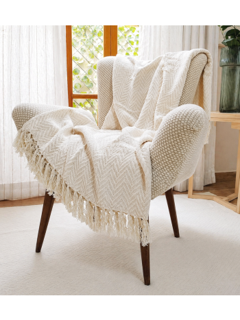 Manta Decorativa Anatex Bohemian Lurex Cru - 1,50 x 1,50 - 100% Algodão 1