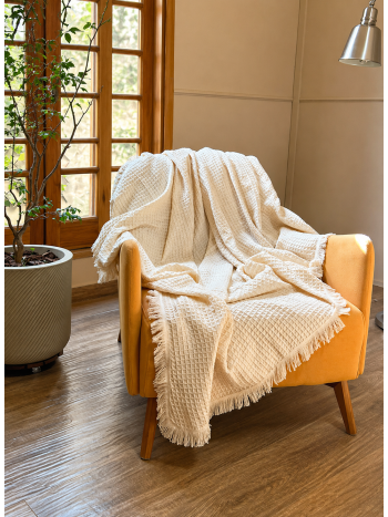 Manta Decorativa Anatex Favo Cru - 1,50 x 2,10 - 100% Algodão 1