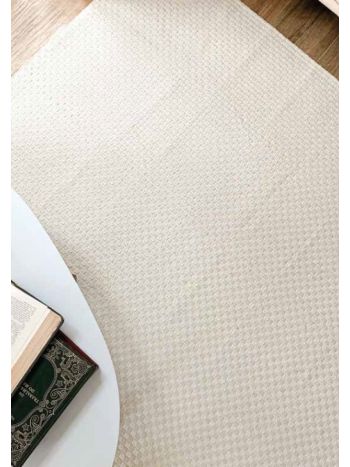 Tapete Pilão Cru Texturizado 100% Algodão – Base Antiderrapante e Estilo Minimalista 1