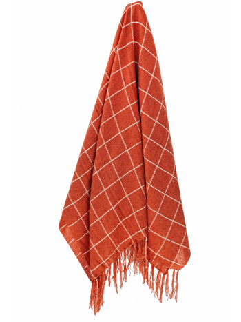 Manta Decorativa Anatex Quadriculada Terracota - 1,20 x 1,80 - 100% Algodão 1