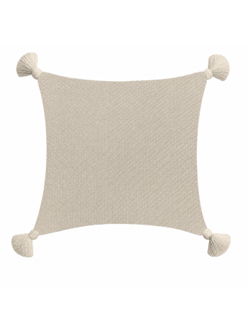 Capa de Almofada Anattex Terrá Munique Cru - 45x45cm Decorativa com Pompom 1