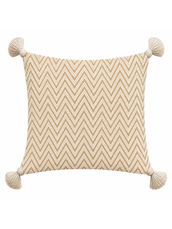 Capa de Almofada Anattex Terrá Sisal Chevron - 45x45cm Decorativa com Pompom 1