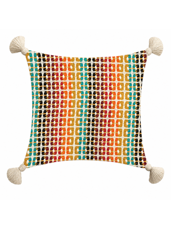 Capa de Almofada Anattex Terrá Petrus Multicolor - 45x45cm Decorativa com Pompom 1