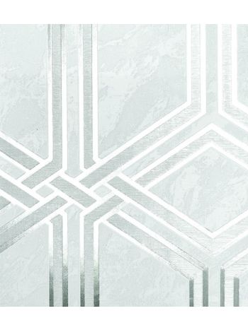 PAPEL DE PAREDE KANTAI WHITE SWAN - GEOMÉTRICO CINZA CLARO (BRILHO PRATA) WS100001R 1