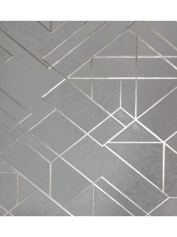 PAPEL DE PAREDE KANTAI WHITE SWAN - GEOMÉTRICO CINZA (BRILHO PRATA) WS100303R 1