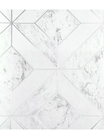 PAPEL DE PAREDE KANTAI WHITE SWAN - GEOMÉTRICO OFF-WHITE (BRILHO PRATA) WS100701R 1