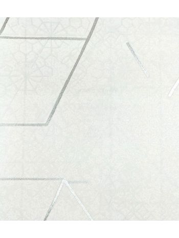 PAPEL DE PAREDE KANTAI WHITE SWAN - GEOMÉTRICO OFF-WHITE (FIO PRATA) WS101401R 1