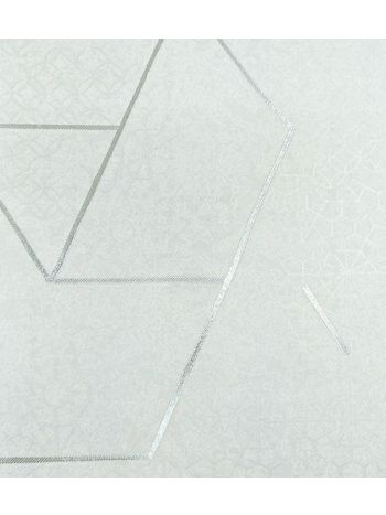 PAPEL DE PAREDE KANTAI WHITE SWAN - GEOMÉTRICO CINZA CLARO (FIO PRATA) WS101403R 1