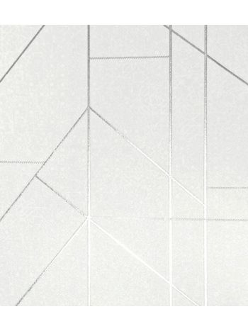 PAPEL DE PAREDE KANTAI WHITE SWAN - LINHAS GEOMÉTRICAS CINZA CLARO (FIO PRATA) WS101502R 1