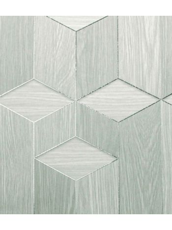 PAPEL DE PAREDE KANTAI WHITE SWAN - GEOMÉTRICO 3D CINZA (FIO PRATA) WS101702R 1