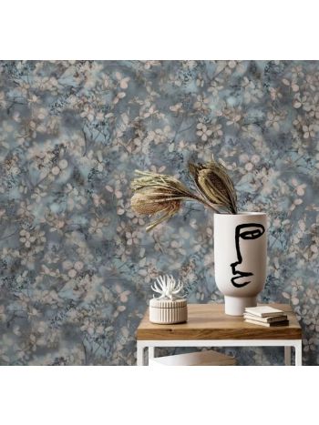 PAPEL DE PAREDE WILER RENO - FLORAL BOTÂNICO AZUL ACINZENTADO 1